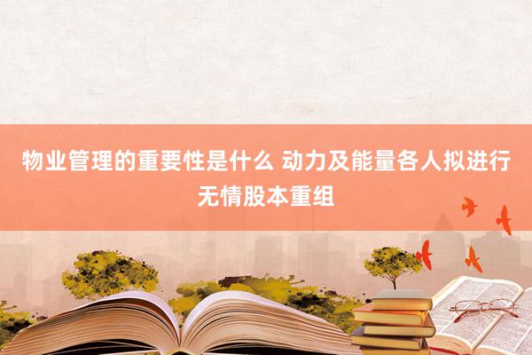 物业管理的重要性是什么 动力及能量各人拟进行无情股本重组