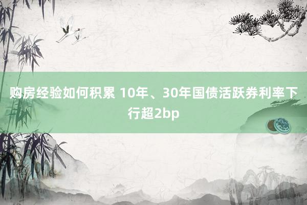 购房经验如何积累 10年、30年国债活跃券利率下行超2bp