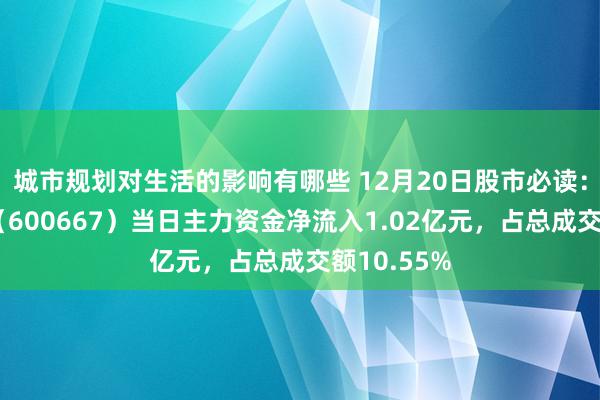 城市规划对生活的影响有哪些 12月20日股市必读：太极实业（600667）当日主力资金净流入1.02亿元，占总成交额10.55%