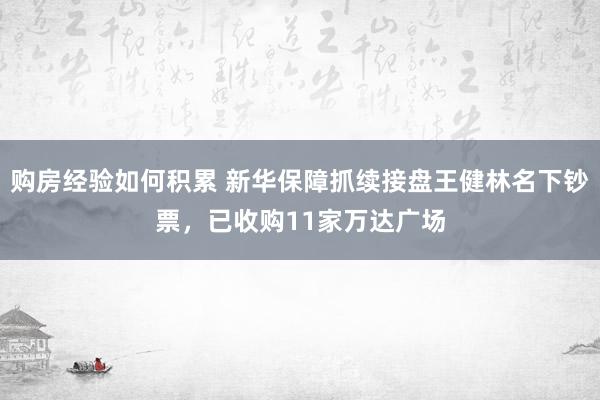 购房经验如何积累 新华保障抓续接盘王健林名下钞票，已收购11家万达广场