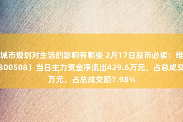 城市规划对生活的影响有哪些 2月17日股市必读：维宏股份（300508）当日主力资金净流出429.6万元，占总成交额7.98%