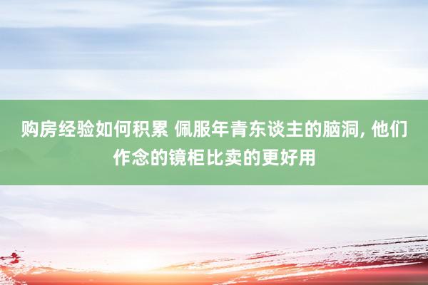 购房经验如何积累 佩服年青东谈主的脑洞, 他们作念的镜柜比卖的更好用